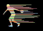 29348327-bowling-player-silhouettes-vector-background-concept-made-of-stripes.